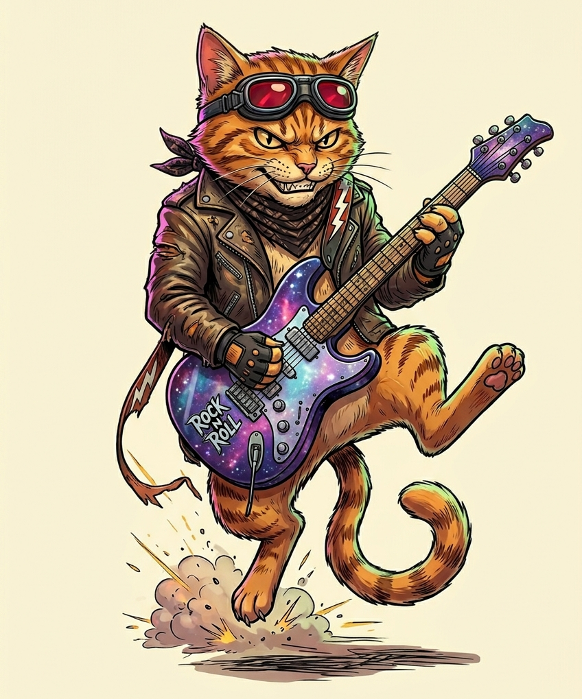 Rat-a-tat cat mascot